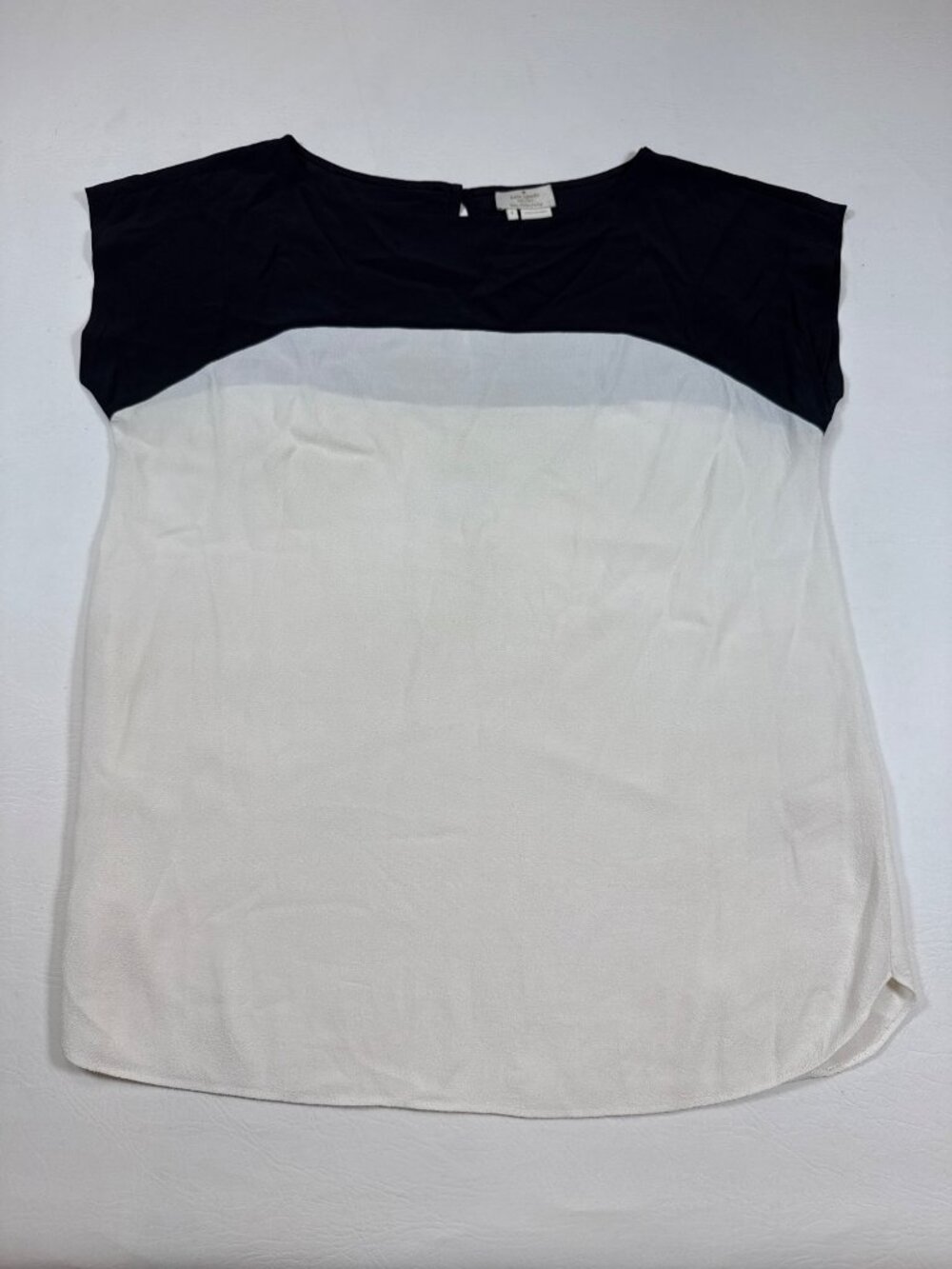 Kate Spade New York Silk & Viscose Cap Sleeve Colorblock Blouse Sz 4 (PP587)